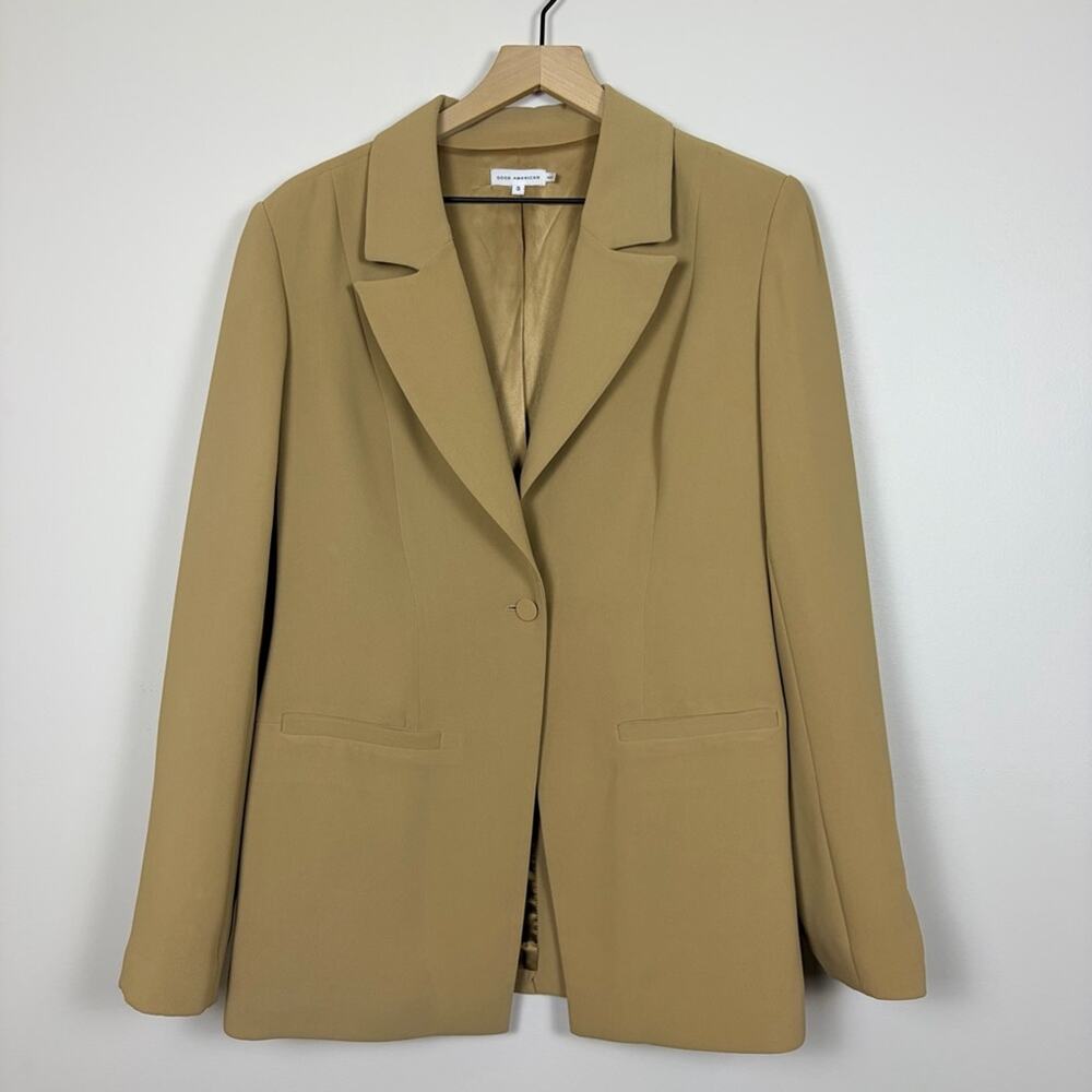 Good American Blazer Size Large (3) Tan
